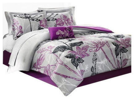 Madison Park Microfiber Printed 7-Piece Comforter Set, Queen