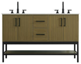 Home Living 54" Double Bathroom Vanity, Chestnut Brown