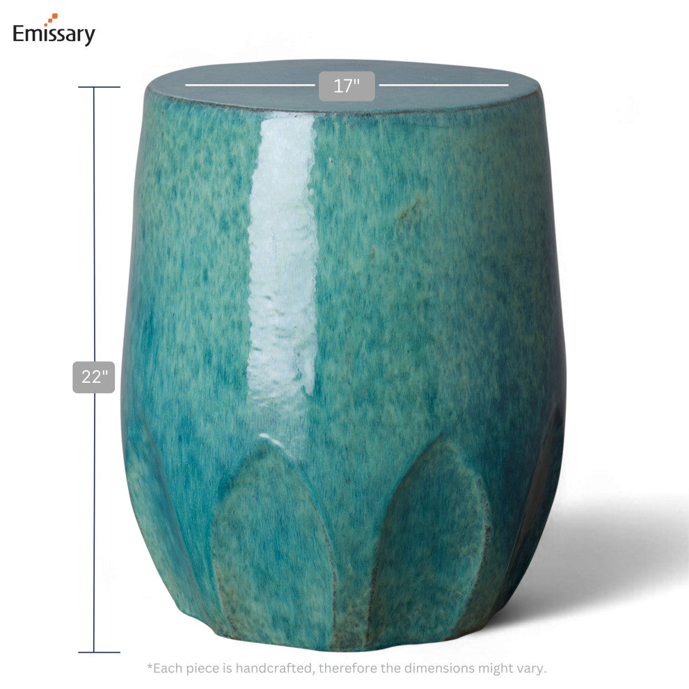 Large Teal Calyx Stool