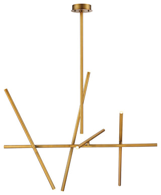 Crossroads 10 Light LED Chandelier, Antique Brass