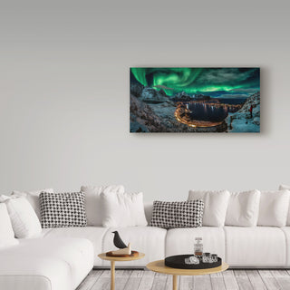Javier De La 'Chasing The Northern Lights' Canvas Art, 32"x16"