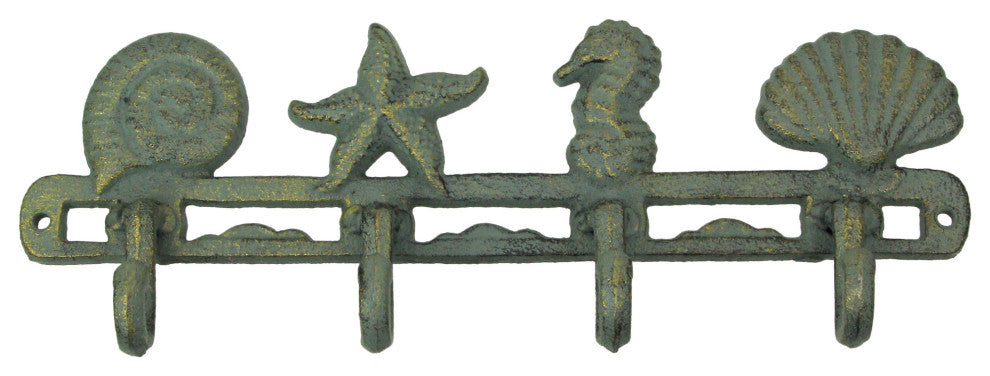 Cast Iron Starfish Seahorse Sea Life Wall Hook Decorative Towel Coat Rack Decor