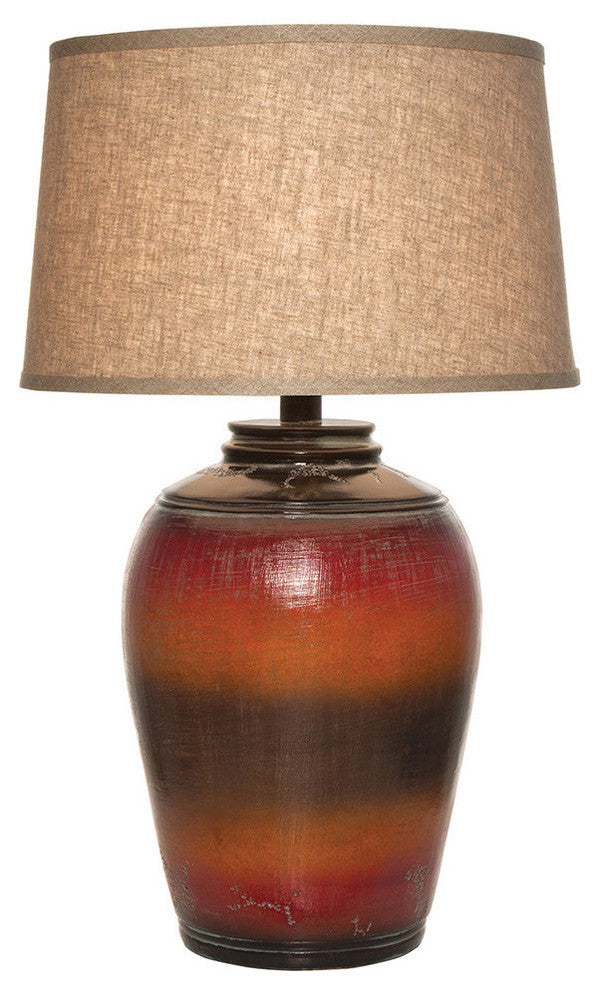 Tuscan Table Lamp With Shade, Red Orange