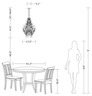 Athena 5-Light Iron and Crystal Candle Chandelier