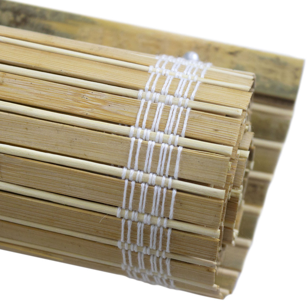 Burnt Bamboo Cordless Window Shade, Natural, 24" W