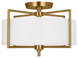 Perno 2-Light Semi-Flush Mount, Burnished Brass