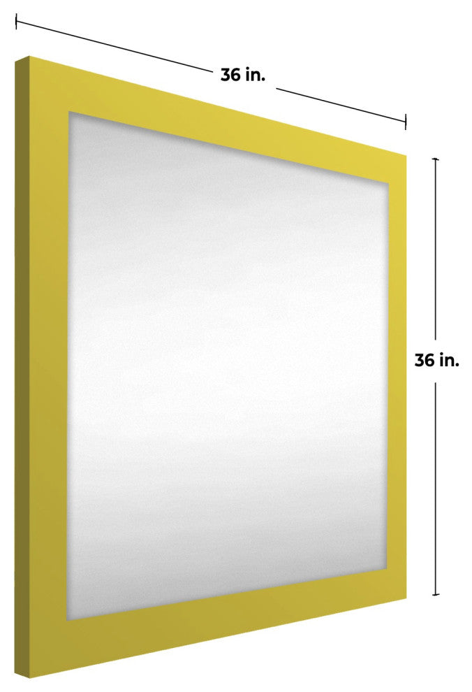 36"x36" Pop of Color Wall/Floor Mirror Art, Modern Yellow