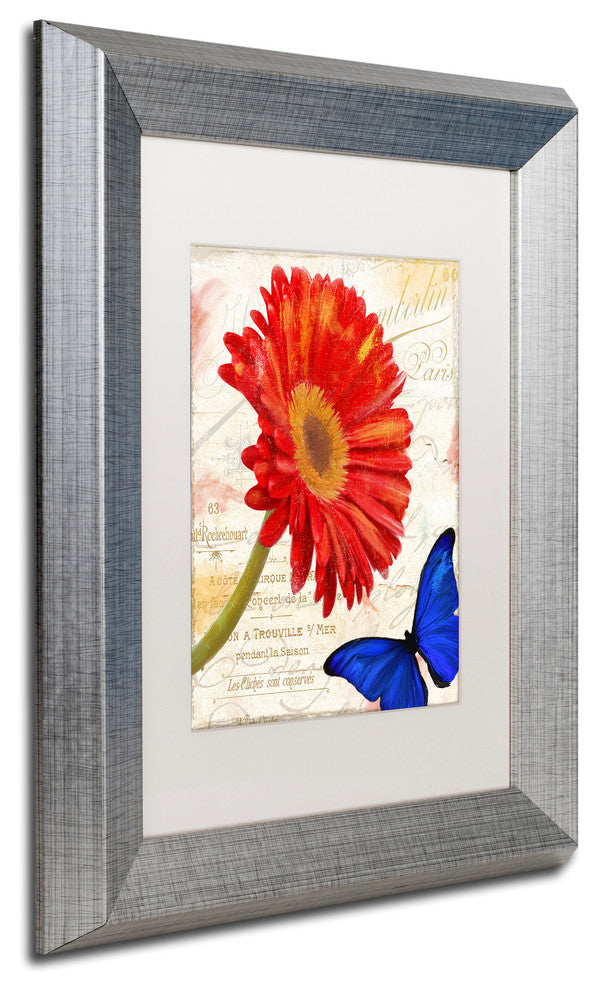 Color Bakery 'Gerbera Daisy' Art, Silver Frame, White Matte, 11"x14"
