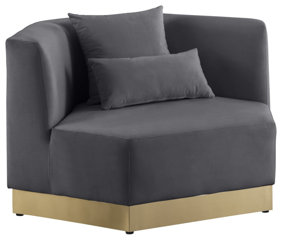 Marquis Velvet Upholstered Set, Gray, Chair