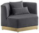 Marquis Velvet Upholstered Set, Gray, Chair