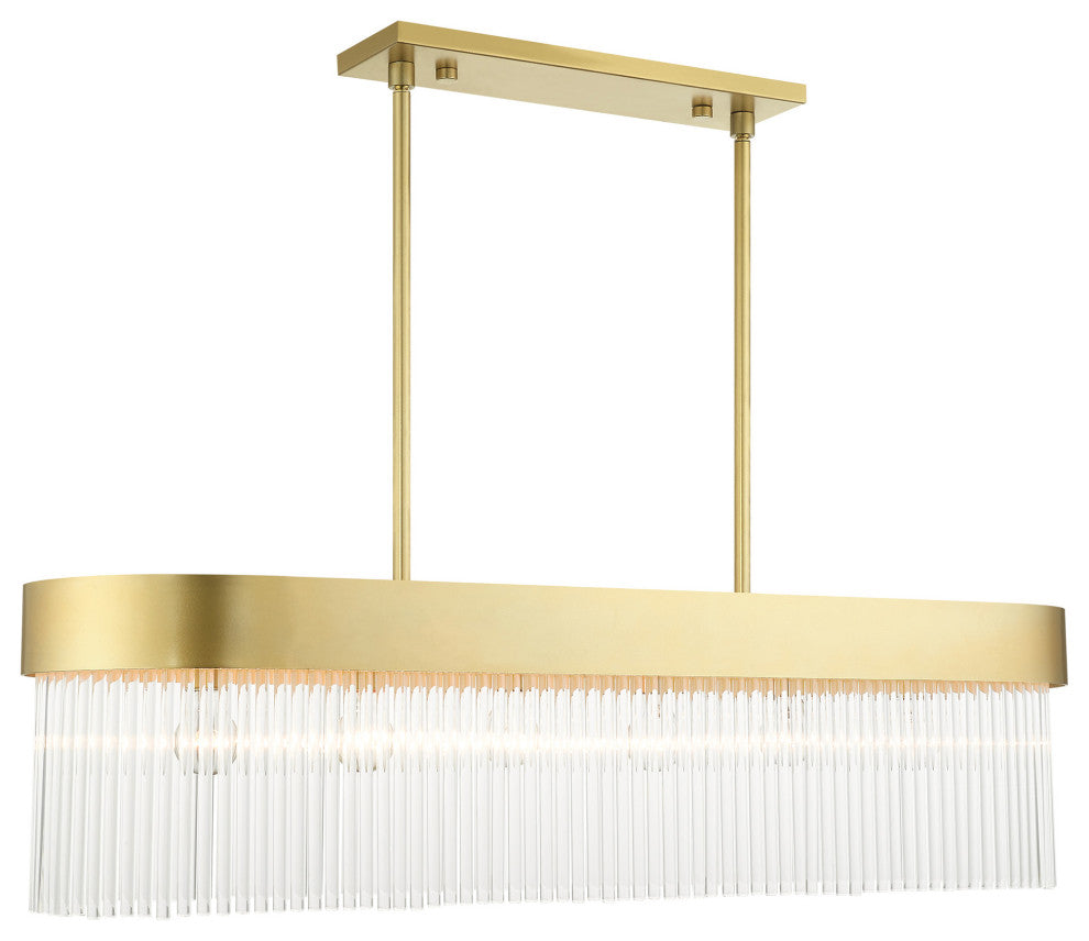 Livex Lighting Norwich 6 Light Soft Gold Linear Chandelier