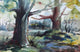 Eve Nethercott "Two Trees, P2.38" Watercolor Painting
