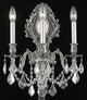 Elegant Monarch 3-Light Pewter Wall Sconce Clear Royal Cut Crystal