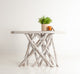 East at Main Selene White Teak Root Console Table