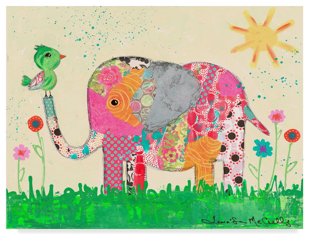 Jennifer Mccully 'Mosaic Elephant' Canvas Art, 19"x14"