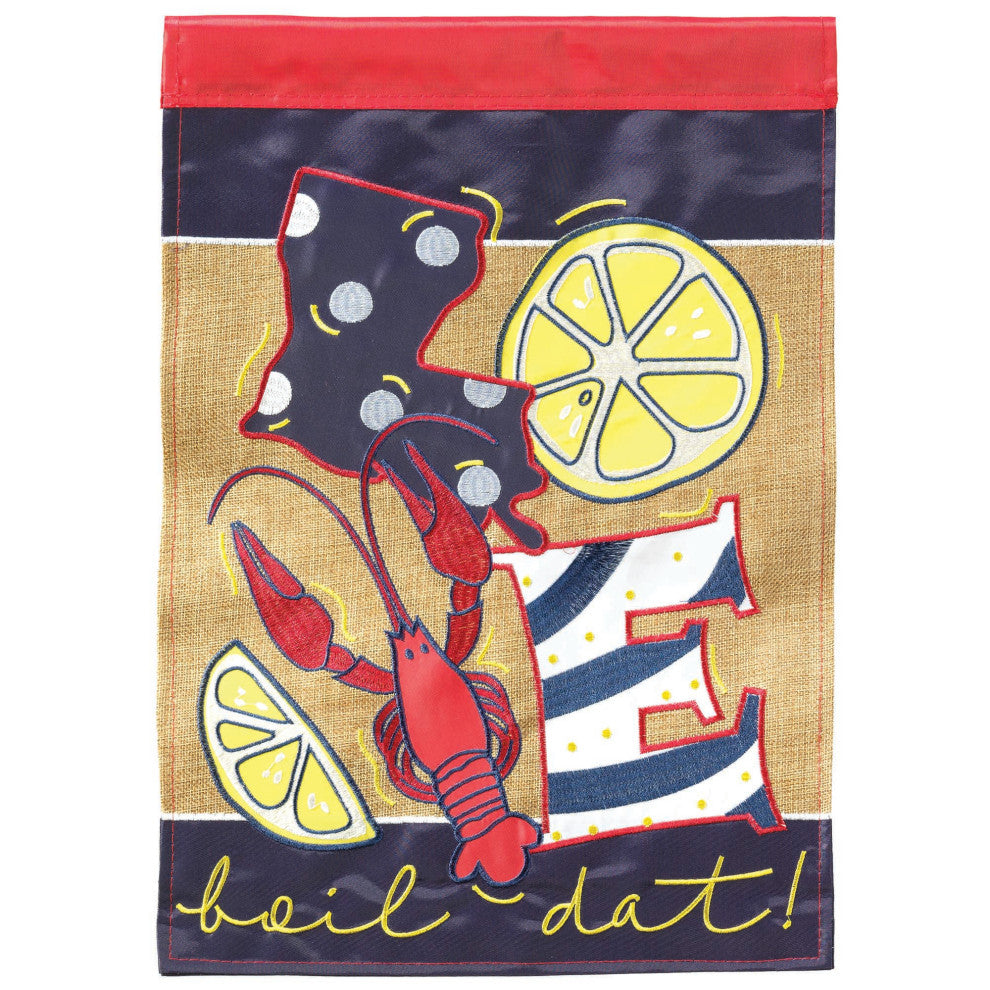 Love Boil Dat! Flag, Burlap, Garden