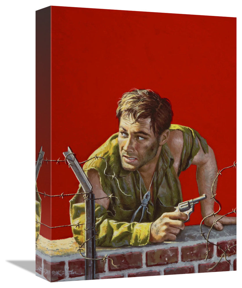 "The Hunt for Comrade Coudert" Stretched Canvas Giclee by Mort Kunstler, 12"x16"