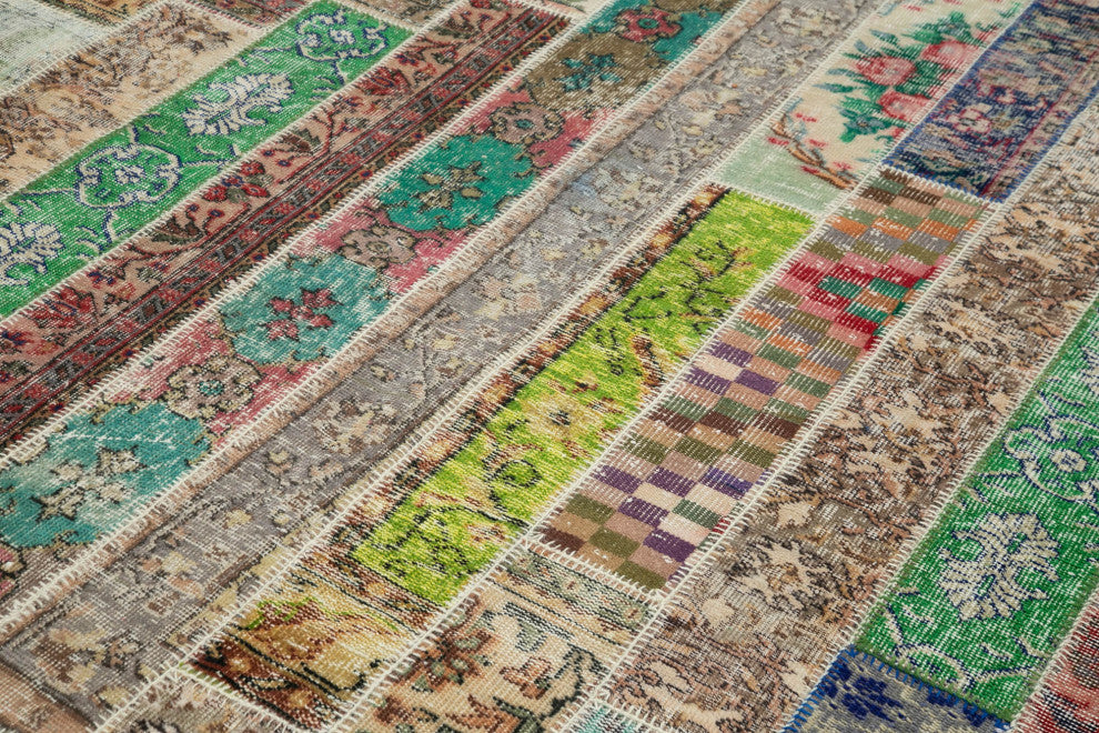 Rug N Carpet - Handmade Turkish 6' 8" x 9' 11" Unique Patchwork Area Rug