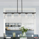 Cityview 5 Light Black With Brushed Nickel Accents Linear Chandelier