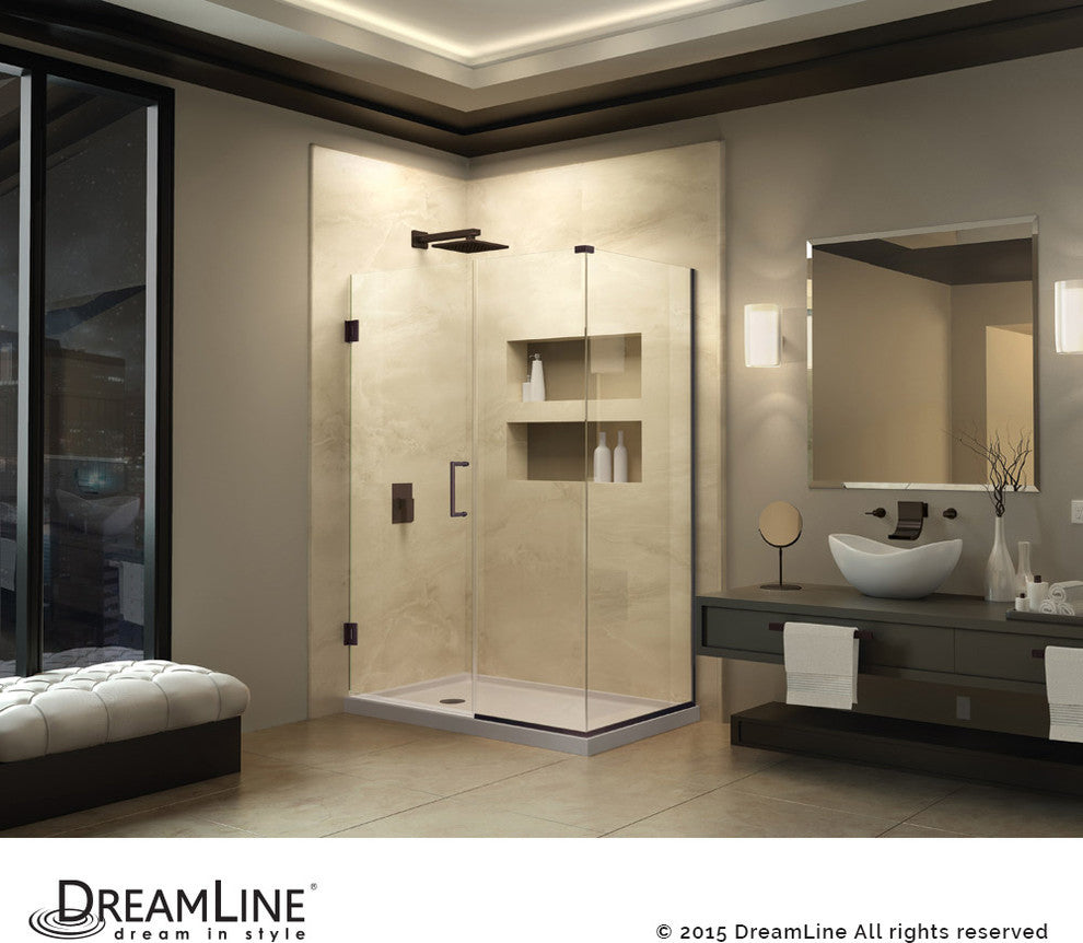 DreamLine Unidoor Plus 39.5"x34.375"x72" Hinged Shower Enclosure, Brushed Nickel