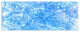 Blue Fractal Dramatic Clouds, Abstract Canvas Art Print, 70"x28", 6 Panels