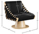 Millwin Upholstered Swivel Accent Chair, Black, Vegan Leather, Natural Finish