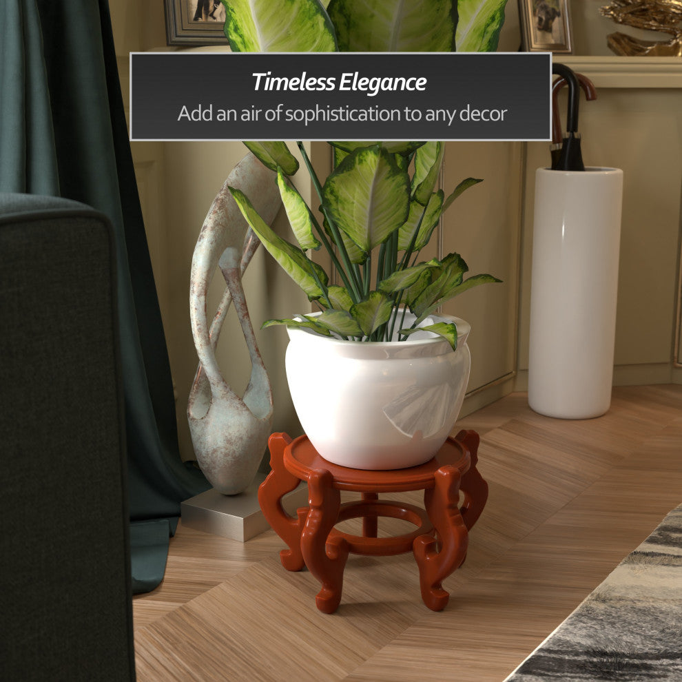 Rosewood Fishbowl Stand, Honey, Size 11.5" Base Diameter