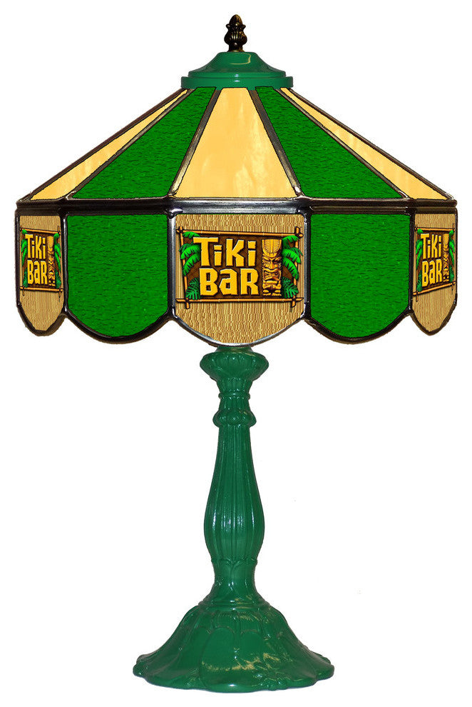 Tiki Bar Stained Glass Table Lamp