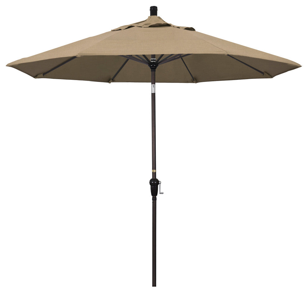 9' Aluminum Umbrella Auto Tilt Bronze, Heather Beige