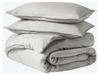 Bare Home Microfiber Duvet Cover & Sham Set, Light Gray, Queen
