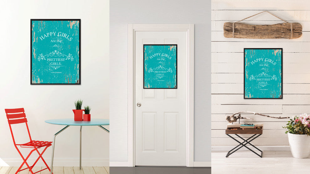 Happy Girls Are The Prettiest Girls, Canvas, Picture Frame, 28"X37"