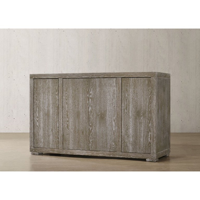 Rustic Sideboard, Rubberwood Construction With Ample Space, Reclaimed Gray