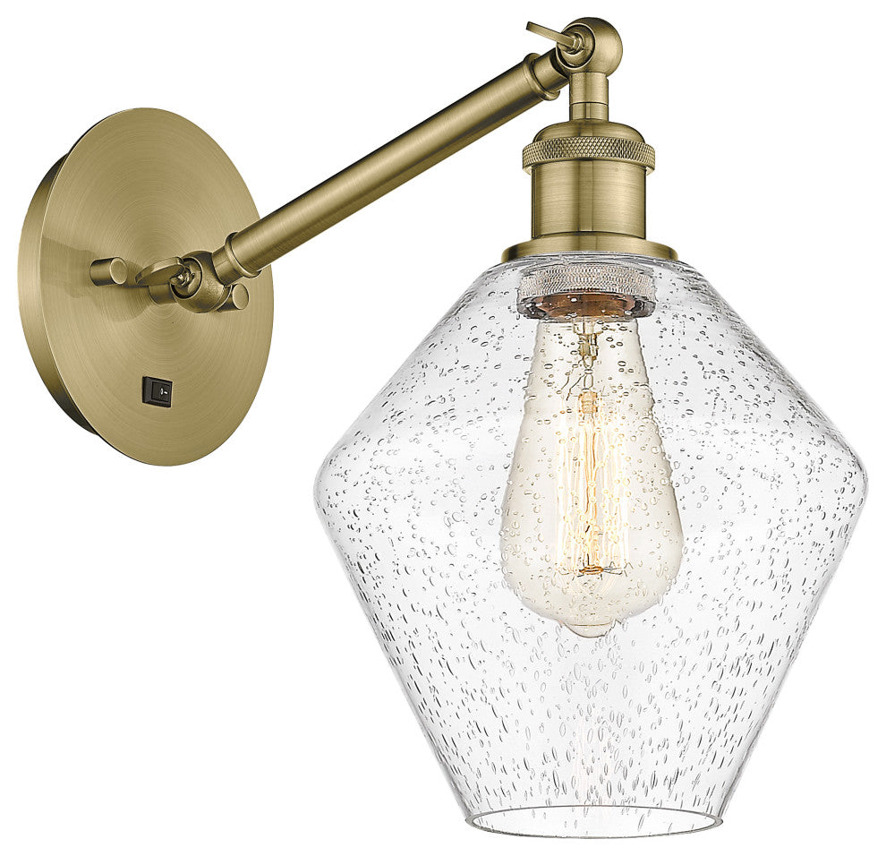 Innovations 317-1W-AB-G654-8-LED 1-Light Sconce, Antique Brass