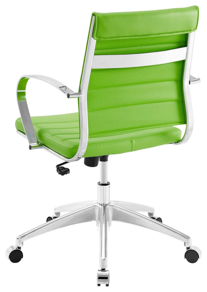 Computer Work Desk Chair, Faux Leather, Green, Modern, Home Business Office