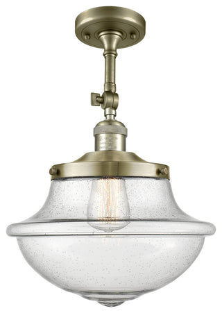 Oxford Semi-Flush Mount, Antique Brass, Seedy