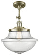 Oxford Semi-Flush Mount, Antique Brass, Seedy