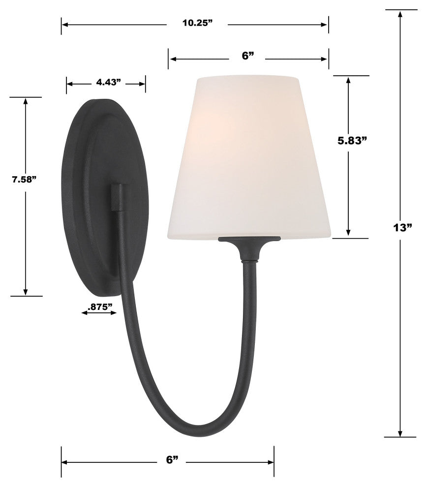 Juno 1-Light Black Forged Wall Mount