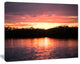 Sunset on Tropical Lagoon, Landscape Canvas Art Print, 20"x12"