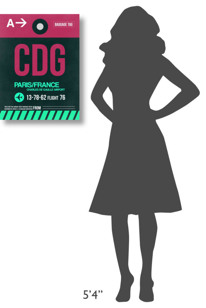 "CDG Paris Luggage Tag 1" Fine Art Print
