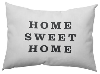 Home Sweet Home Polyester Indoor Pillow, Gray, 14"x20"