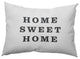 Home Sweet Home Polyester Indoor Pillow, Gray, 14"x20"