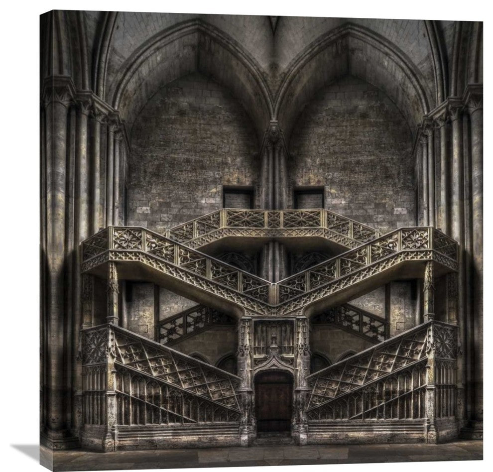 "Tribute To Escher" Stretched Canvas Giclee by Jacek Stefan, 29x30"