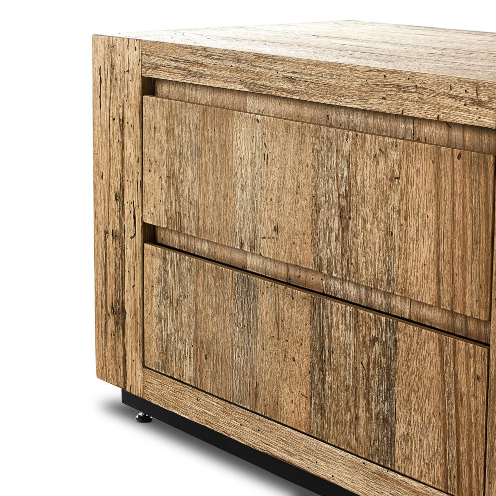 Abaso Nightstand Rustic Wormwood Oak