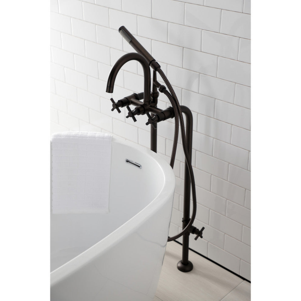 CCK8105DX Freestanding Tub Faucet and Supply Line, Stop Valve, Oil Rubbed Bronze