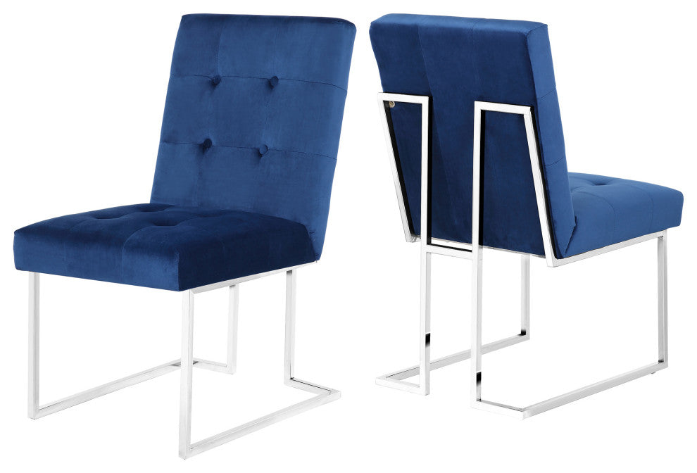 Home Beyond Dining Chairs Set of 2 Pieces for Dining Room, Navy Blue UC-16B