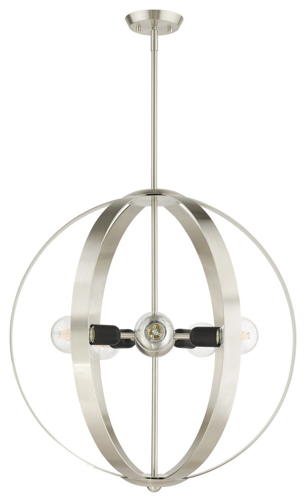 Brushed Nickel Industrial, Modern, Nostalgic, Rustic, Loft Chandelier