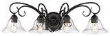 Golden Lighting 8606-BA4 Homestead 4 Light 32"W Bathroom Vanity - Black / Clear