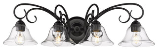 Golden Lighting 8606-BA4 Homestead 4 Light 32"W Bathroom Vanity - Black / Clear