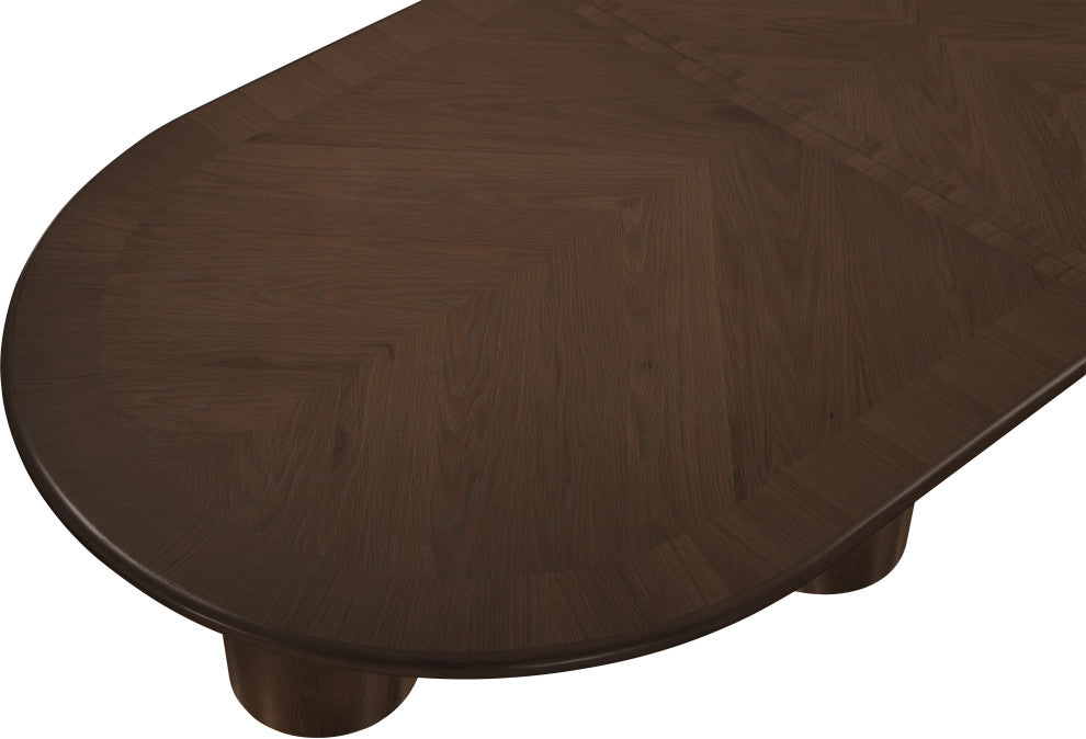 Dolan Rubberwood and Veneer Dining Table, Brown