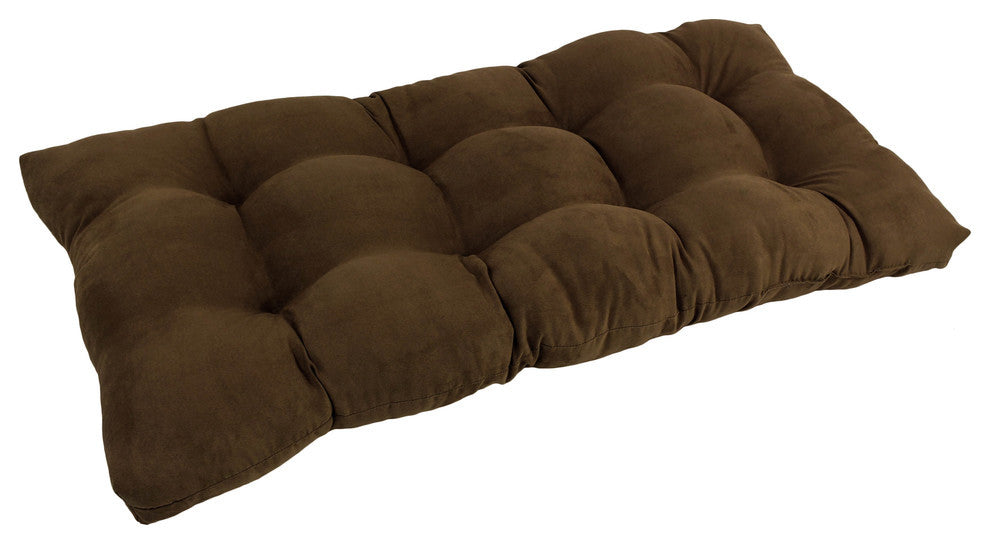42"x19" Squared Micro Suede Tufted Loveseat Cushion, Chocolate Brown